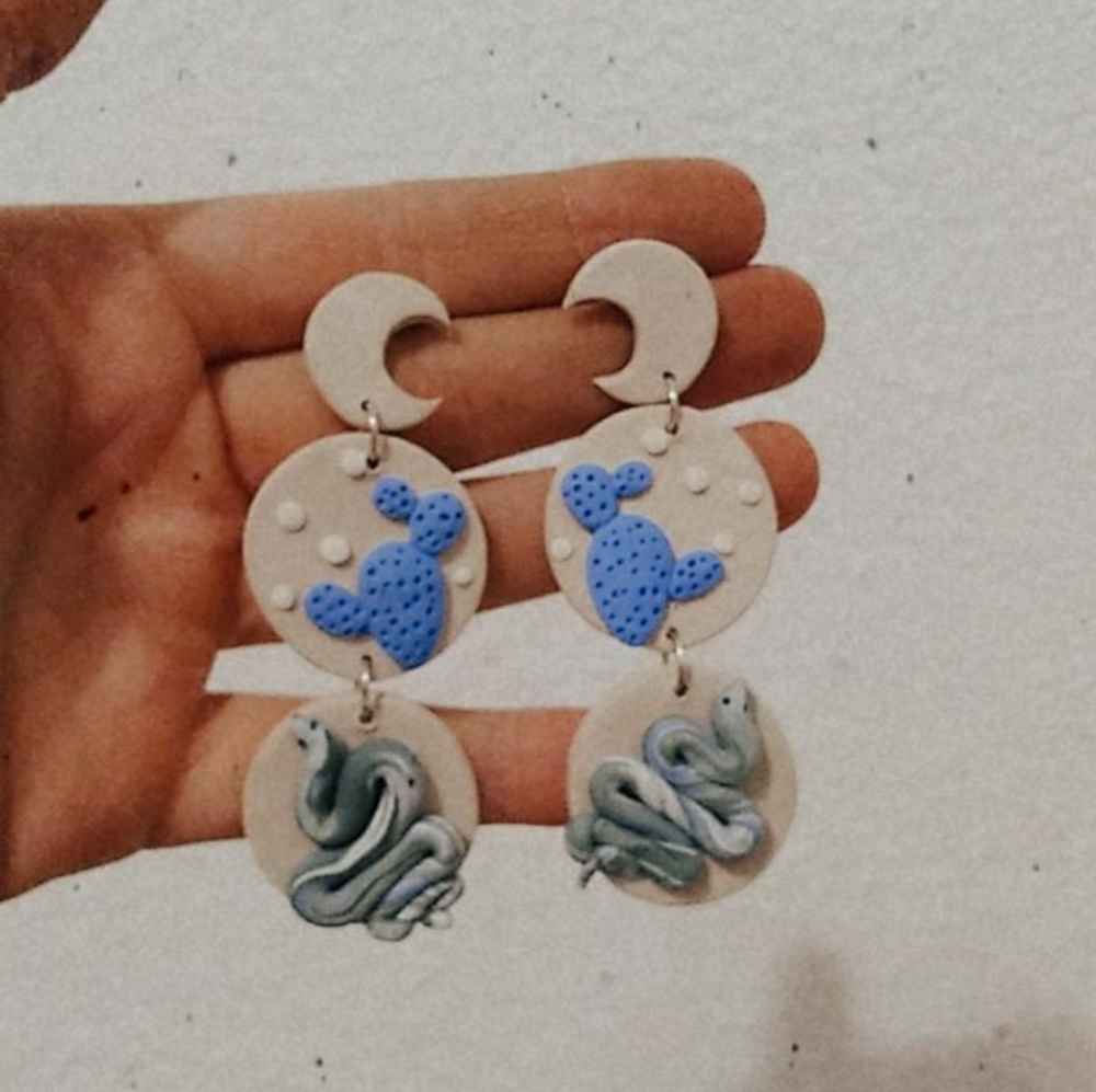 Sandy Night clay earings